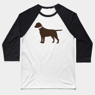 Chocolate Lab Preppy Dog Silhouette Baseball T-Shirt